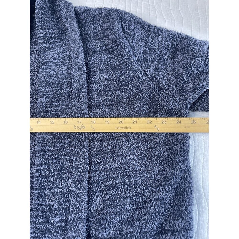 Barefoot Dreams CozyChic SZ L Open Front Knit Cardigan Sweater Pockets Blue Gray - Picture 4 of 11